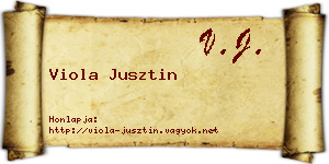 Viola Jusztin névjegykártya
